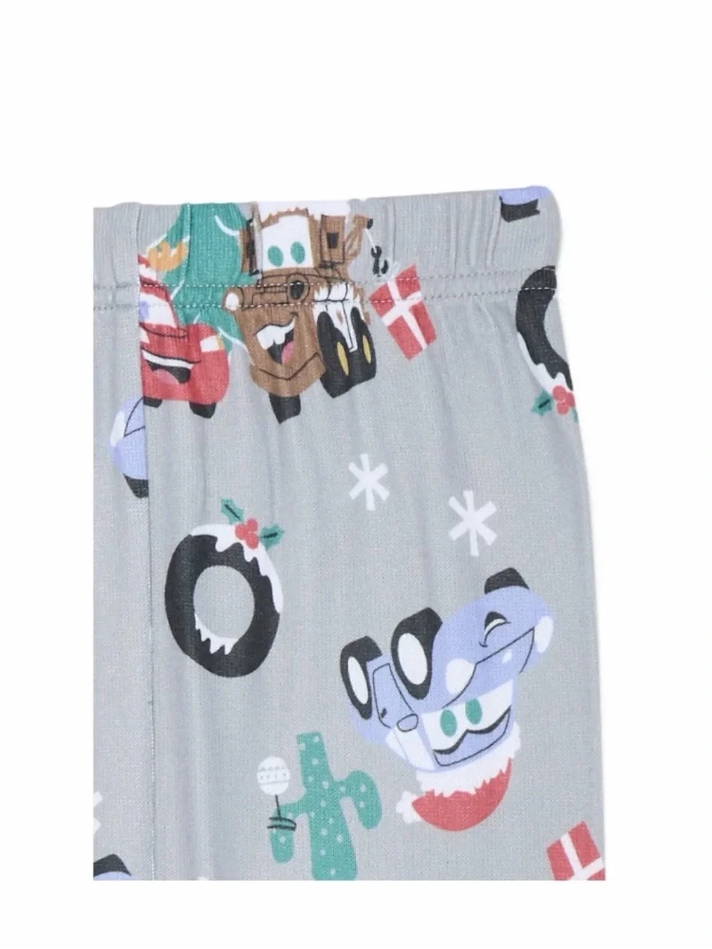 Disney Pixar Card Grey Holiday Cartoon Print Pajama Set